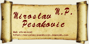 Miroslav Pešaković vizit kartica